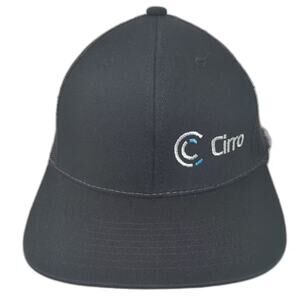 AJM Trucker Hat Black Blue OS Mesh Back Embroidered Cirro Logo Snapback